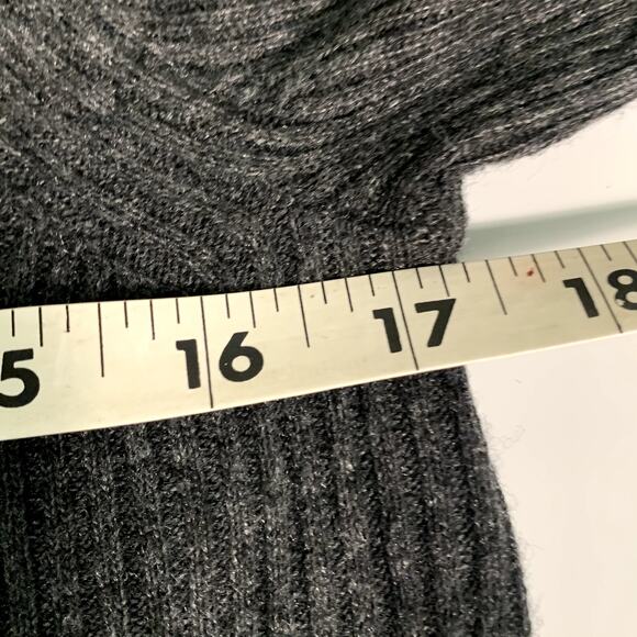Madewell Gray XS Turtleneck Alpaca Wool Blend Ribbed Bell Sleeve Sweater Dress - Picture 8 of 9